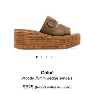 Chloe Woody Wedge Sandal Size 39 BRAND NEW